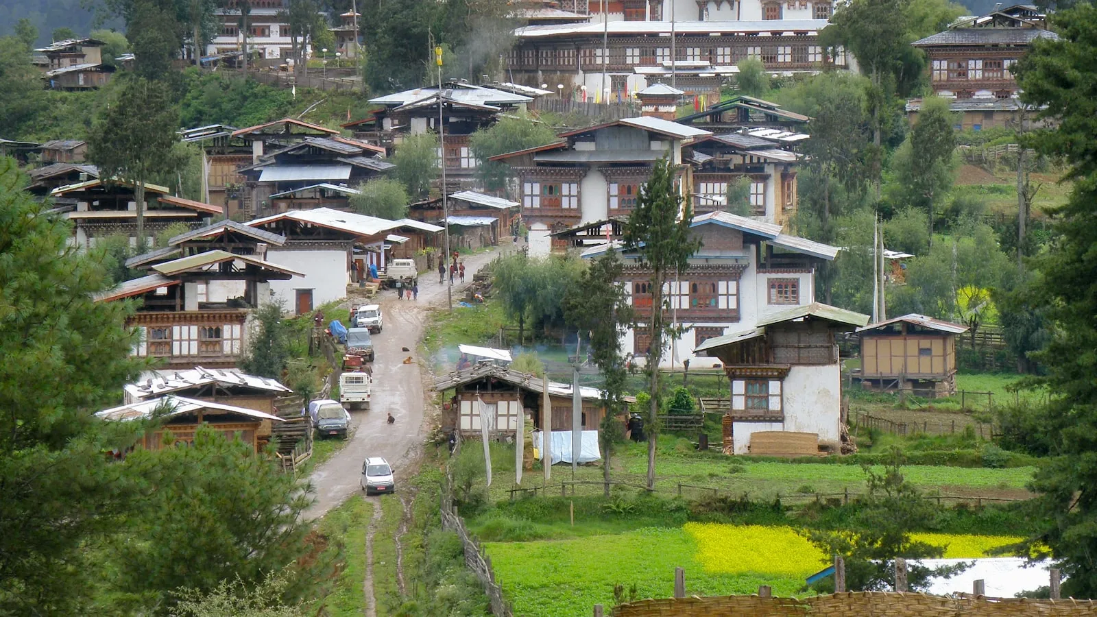 A village with a lot of houses on a hill