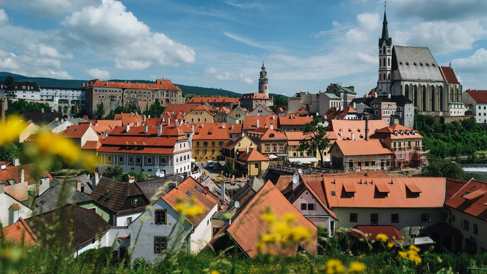 A view of a city from a hill