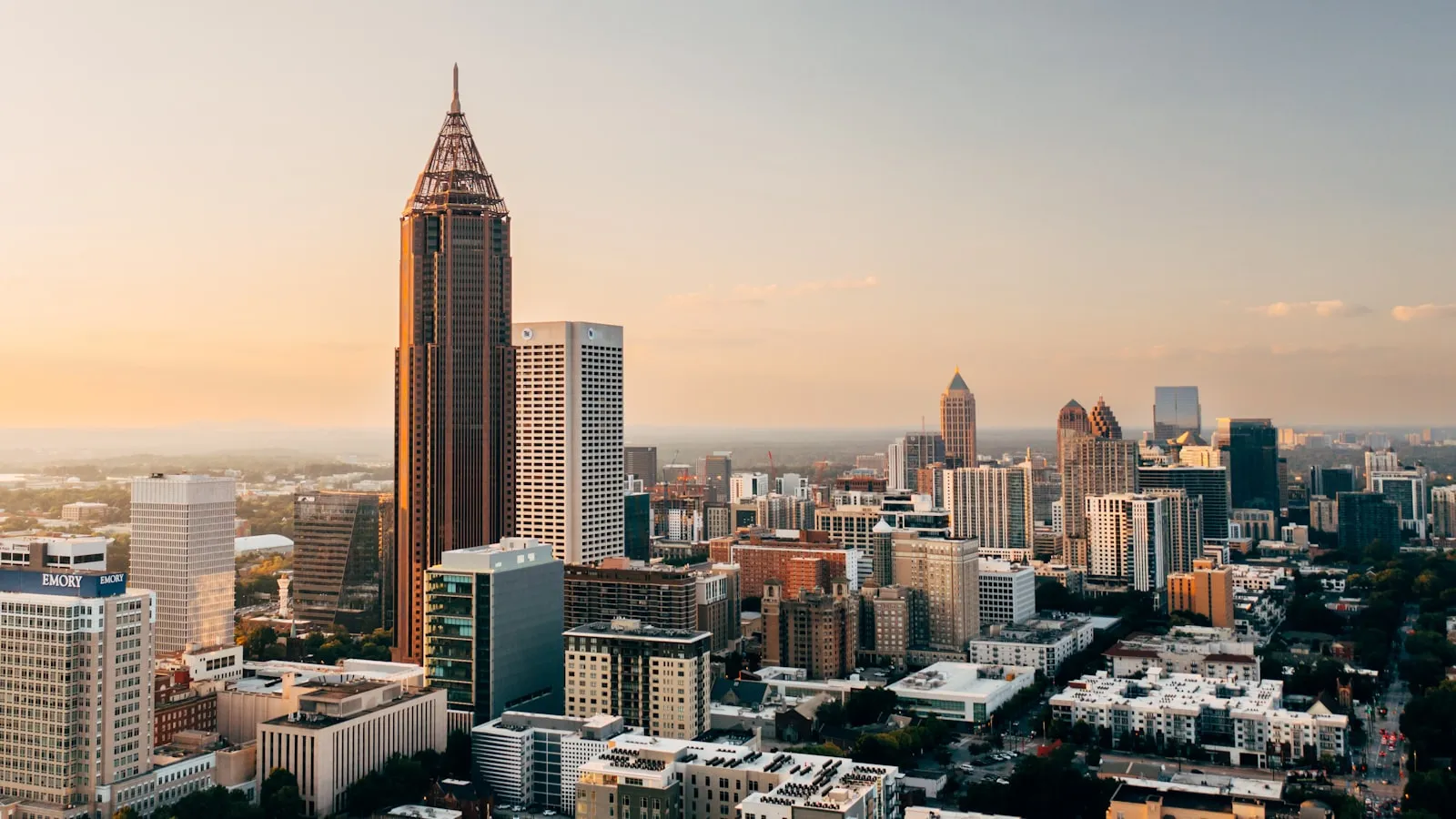 A city with tall buildings