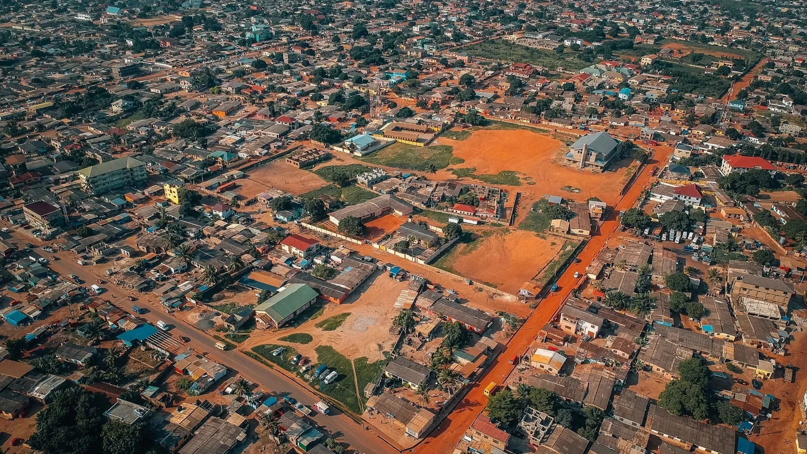 Aerial-photography of city