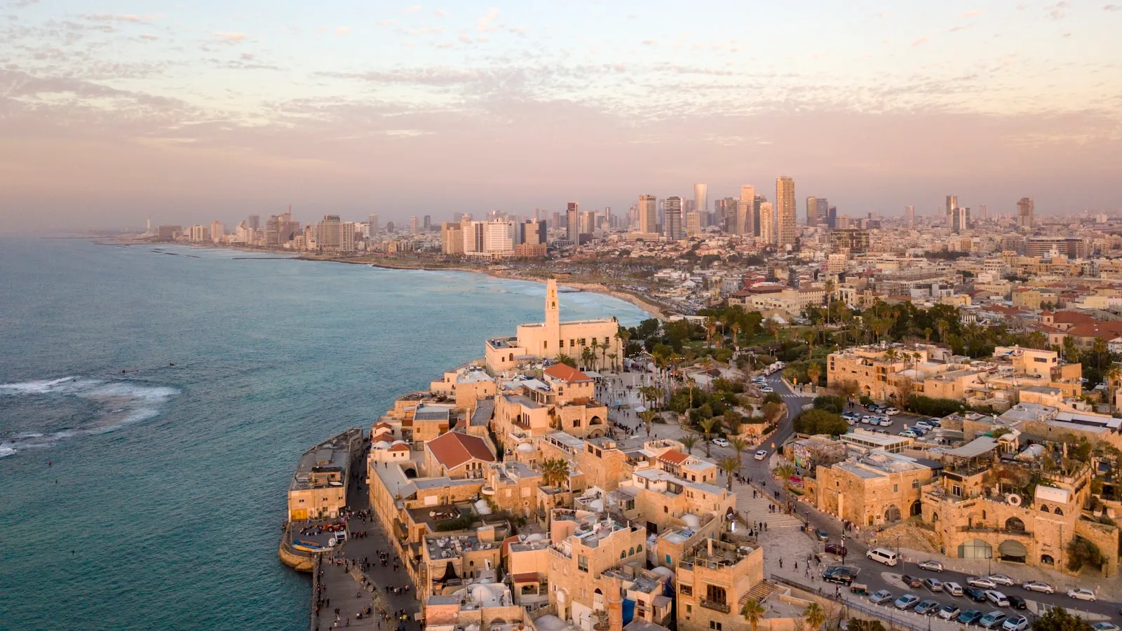 Aerial view photography of city beside body of water