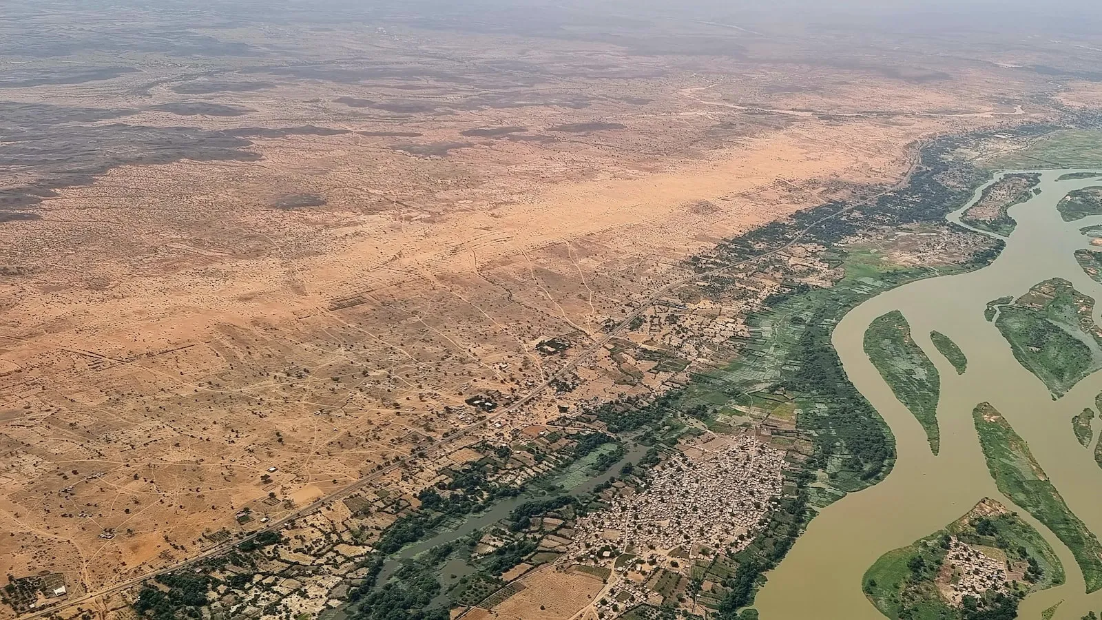 A large area of land with roads