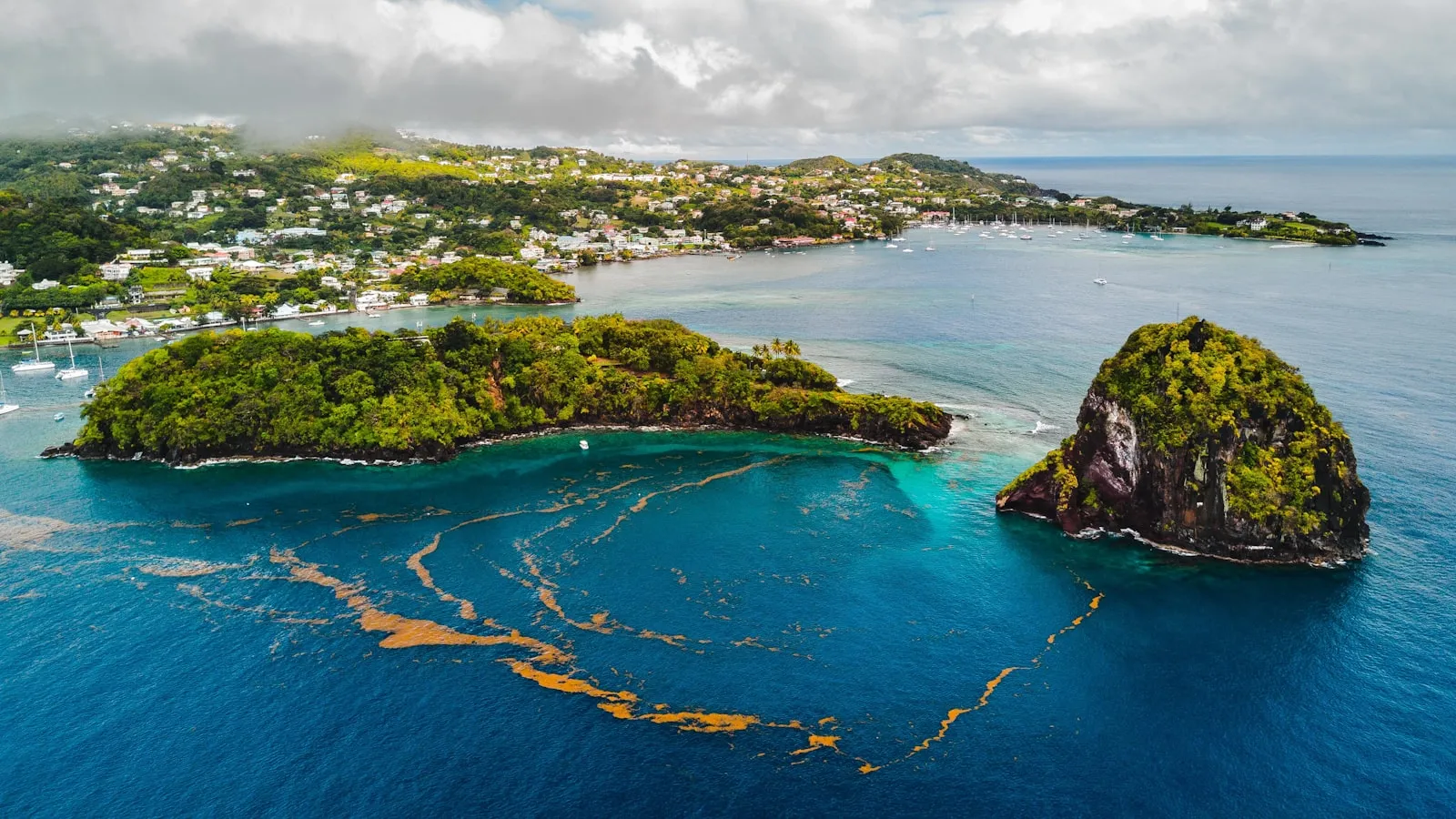 Aerial photography of island