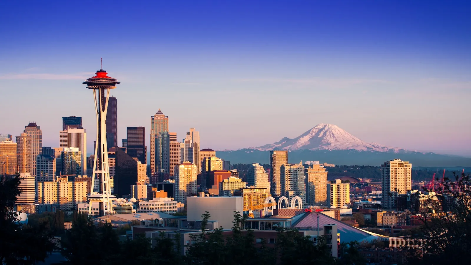 Aerial photography of Seattle skyline